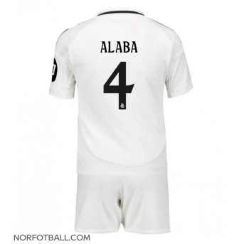 Billige Fotballdrakt Real Madrid David Alaba #4 Replika Hjemmedraktsett Barn 2024-25 Kortermet (med bukser)